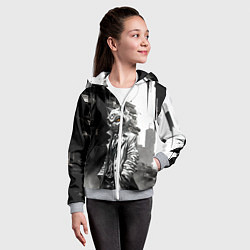 Толстовка на молнии детская Кибернетический кицунэ, цвет: 3D-меланж — фото 2
