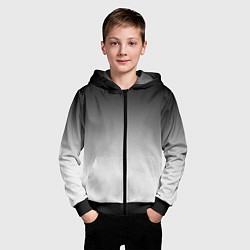 Толстовка на молнии детская Black and white gradient, цвет: 3D-черный — фото 2