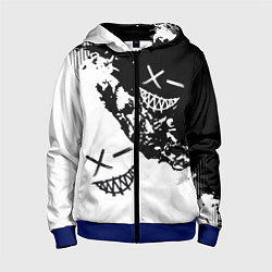 Толстовка на молнии детская Smile - black and white, цвет: 3D-синий