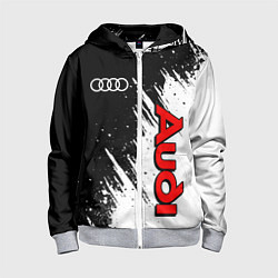 Толстовка на молнии детская Ауди - белые потертости, цвет: 3D-меланж