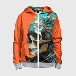 Толстовка на молнии детская Art skull - irezumi - Japan, цвет: 3D-меланж