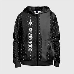 Толстовка на молнии детская Code Geass glitch на темном фоне: по-вертикали, цвет: 3D-черный