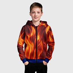 Толстовка на молнии детская Пламя огня, цвет: 3D-синий — фото 2