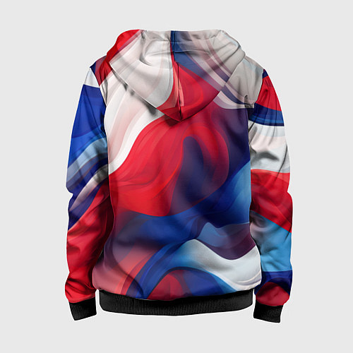 Детская толстовка на молнии Красный герб России / 3D-Черный – фото 2