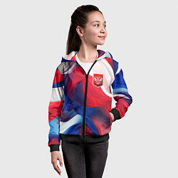 Толстовка на молнии детская Красный герб России, цвет: 3D-черный — фото 2