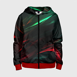Толстовка на молнии детская Dark red and green, цвет: 3D-красный