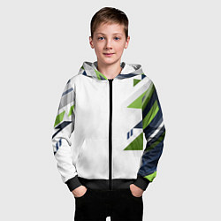 Толстовка на молнии детская Геометрическая абстракция вектор, цвет: 3D-черный — фото 2