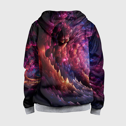 Детская толстовка на молнии Звездная космическая спираль / 3D-Меланж – фото 2