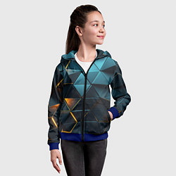 Толстовка на молнии детская Объемные частицы с подсветкой, цвет: 3D-синий — фото 2