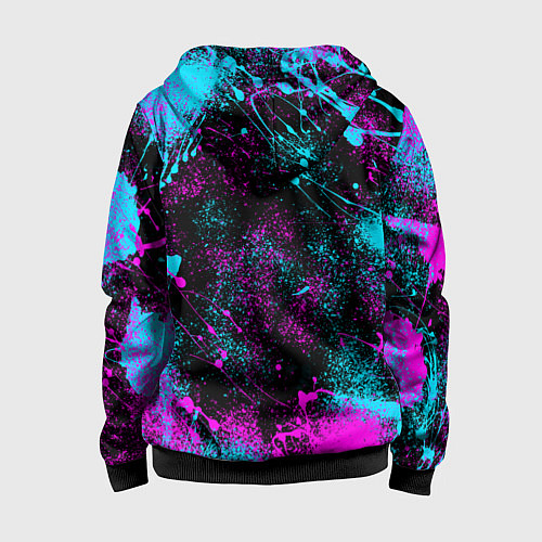 Детская толстовка на молнии Lexus - неоновые брызги / 3D-Черный – фото 2