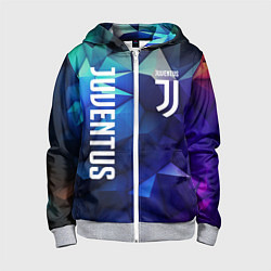 Толстовка на молнии детская Juventus logo blue, цвет: 3D-меланж