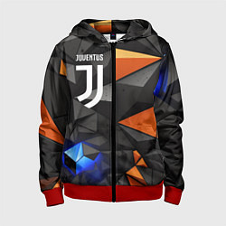 Толстовка на молнии детская Juventus orange black style, цвет: 3D-красный