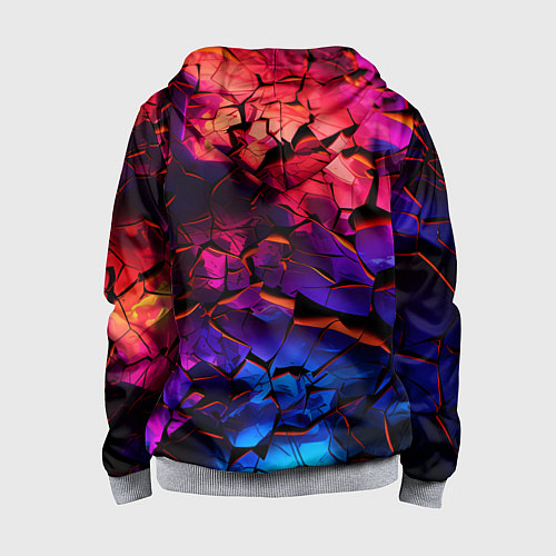 Детская толстовка на молнии Светящаяся Земля / 3D-Меланж – фото 2