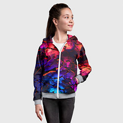 Толстовка на молнии детская Светящаяся Земля, цвет: 3D-меланж — фото 2