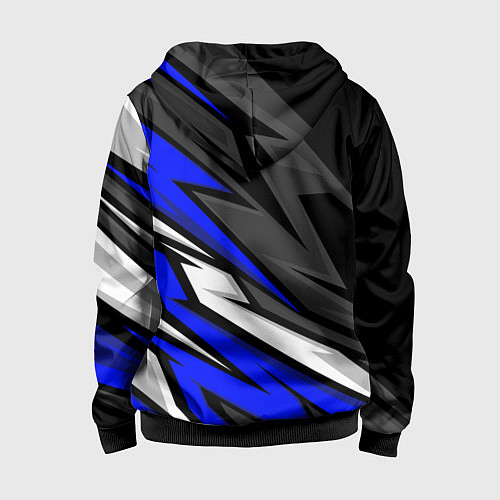 Детская толстовка на молнии Volkswagen - Синяя абстракция / 3D-Черный – фото 2