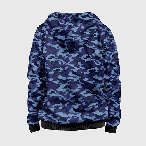 Детская толстовка на молнии Камуфляж охрана - Сергей / 3D-Черный – фото 2