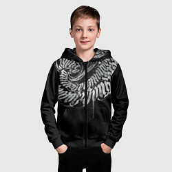 Толстовка на молнии детская Каллиграфическая спираль, цвет: 3D-черный — фото 2
