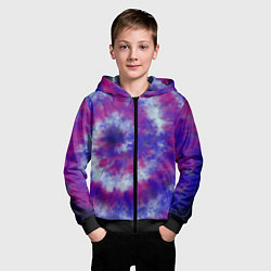 Толстовка на молнии детская Tie-Dye дизайн, цвет: 3D-черный — фото 2