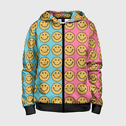Толстовка на молнии детская Smiley, цвет: 3D-черный