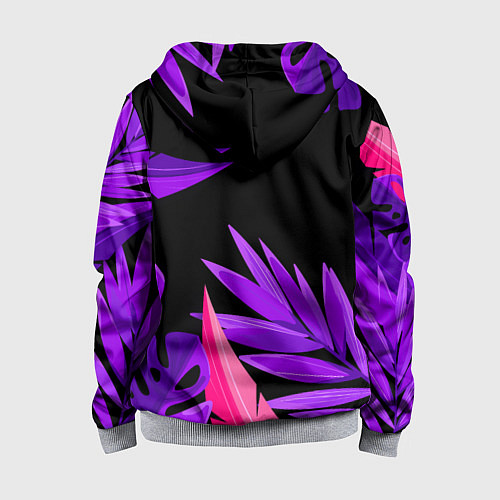 Детская толстовка на молнии Floral composition - neon / 3D-Меланж – фото 2