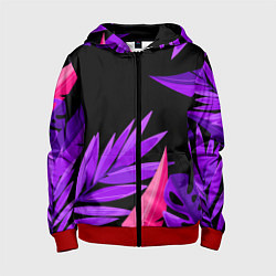 Толстовка на молнии детская Floral composition - neon, цвет: 3D-красный