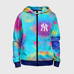 Толстовка на молнии детская New York Yankees - baseball team - logo, цвет: 3D-синий