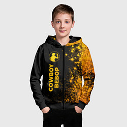 Толстовка на молнии детская Cowboy Bebop - gold gradient: по-вертикали, цвет: 3D-черный — фото 2