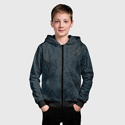 Толстовка на молнии детская Паутина тёмно-синий, цвет: 3D-черный — фото 2