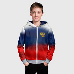 Толстовка на молнии детская Символика России герб, цвет: 3D-меланж — фото 2