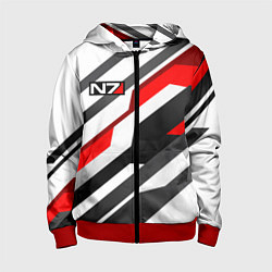 Детская толстовка на молнии Mass effect - white uniform n7