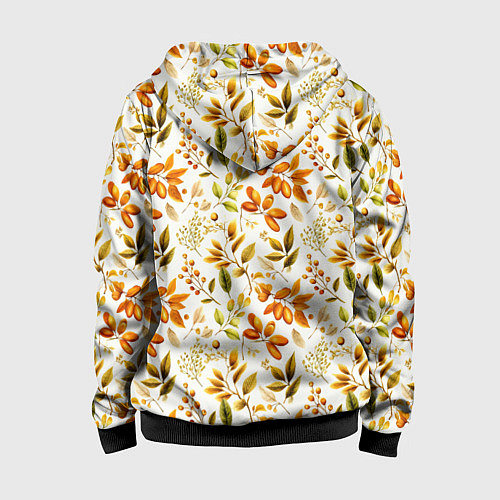 Детская толстовка на молнии Осенние листья и желуди / 3D-Черный – фото 2