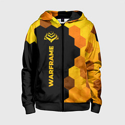 Толстовка на молнии детская Warframe - gold gradient по-вертикали, цвет: 3D-черный