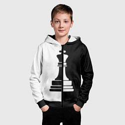 Толстовка на молнии детская Ферзь, цвет: 3D-черный — фото 2