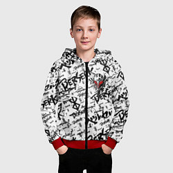 Толстовка на молнии детская Berserk tattoo mask, цвет: 3D-красный — фото 2