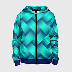 Толстовка на молнии детская Бирюзовое переплетение, цвет: 3D-синий
