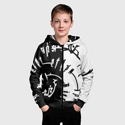 Толстовка на молнии детская Астарион - знак на спине чб, цвет: 3D-черный — фото 2