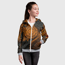 Толстовка на молнии детская Узор в скандинавском фолк-арт стиле, цвет: 3D-меланж — фото 2