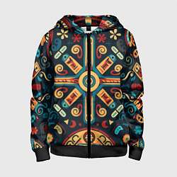 Детская толстовка на молнии Симметричный орнамент в славянском стиле