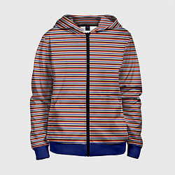 Детская толстовка на молнии Синий жёлтый красный полосы