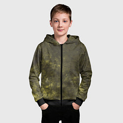 Толстовка на молнии детская Абстракция - khaki background, цвет: 3D-черный — фото 2