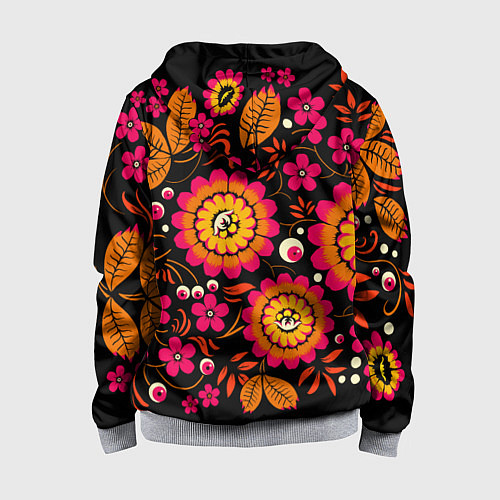 Детская толстовка на молнии Хохлома параноидальная / 3D-Меланж – фото 2