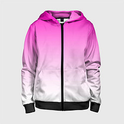 Детская толстовка на молнии Розово-белый градиент