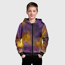 Толстовка на молнии детская Акварелика, цвет: 3D-черный — фото 2