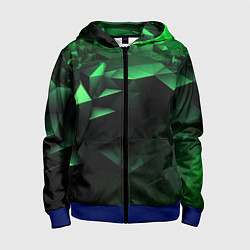 Детская толстовка на молнии Видение зеленого в абстракции