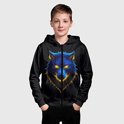 Толстовка на молнии детская Синий хищник, цвет: 3D-черный — фото 2