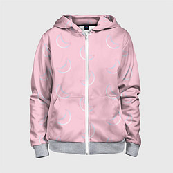 Детская толстовка на молнии Розовая луна