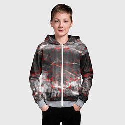 Толстовка на молнии детская Красные узоры, цвет: 3D-меланж — фото 2