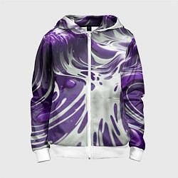 Детская толстовка на молнии Бело-фиолетовая краска