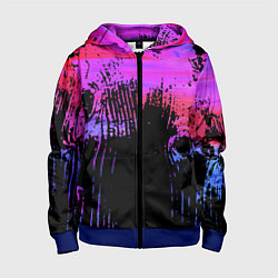 Детская толстовка на молнии Розово синий сочный гранж