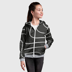 Толстовка на молнии детская Волнистые линии, цвет: 3D-меланж — фото 2